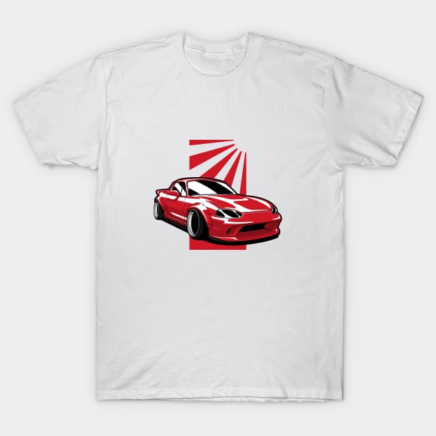 Red Miata MX5 JDM T-Shirt by KaroCars